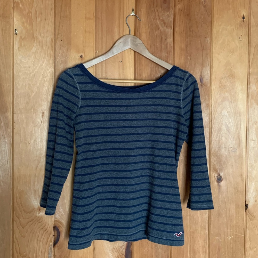 Brand new Hollister quarter sleeve striped shirt